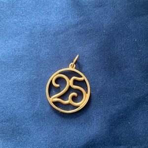 Vintage Maison Birks 25th anniversary pendant. Unique design. 10kt gold.